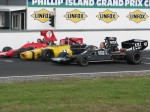 A line up of F5000s at the end of the Saturday for a promotional photo shoot